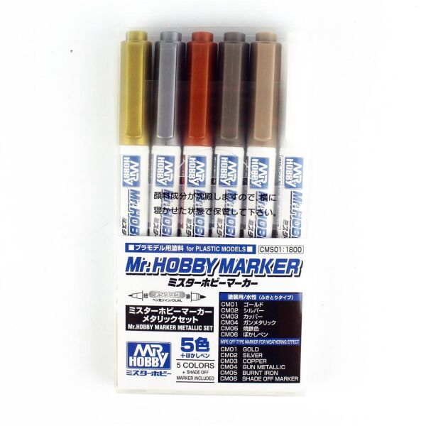 Mr.Hobby CMS-01 5 Renk ve CM100 Marker Detaylandırma Kalemi Seti