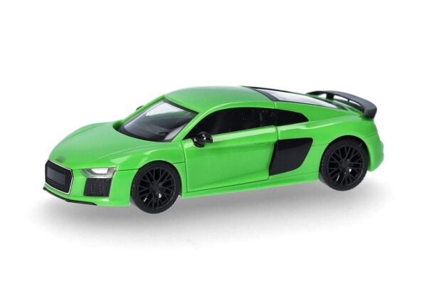 Herpa 028516-005 1/87 Ölçek, Audi R8 V10 Plus, Micrommat Yeşili, Sergilemeye Hazır Model Araç