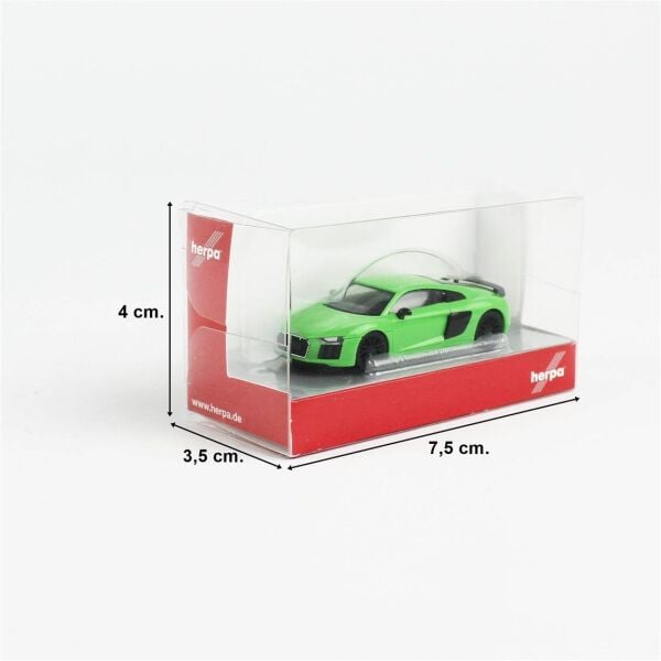 Herpa 028516-005 1/87 Ölçek, Audi R8 V10 Plus, Micrommat Yeşili, Sergilemeye Hazır Model Araç