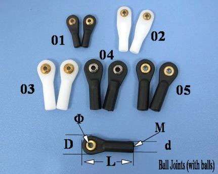 Ball Link Set Ø3×L27mm (2 adet) M3x14 Vida ve Somun Dahil
