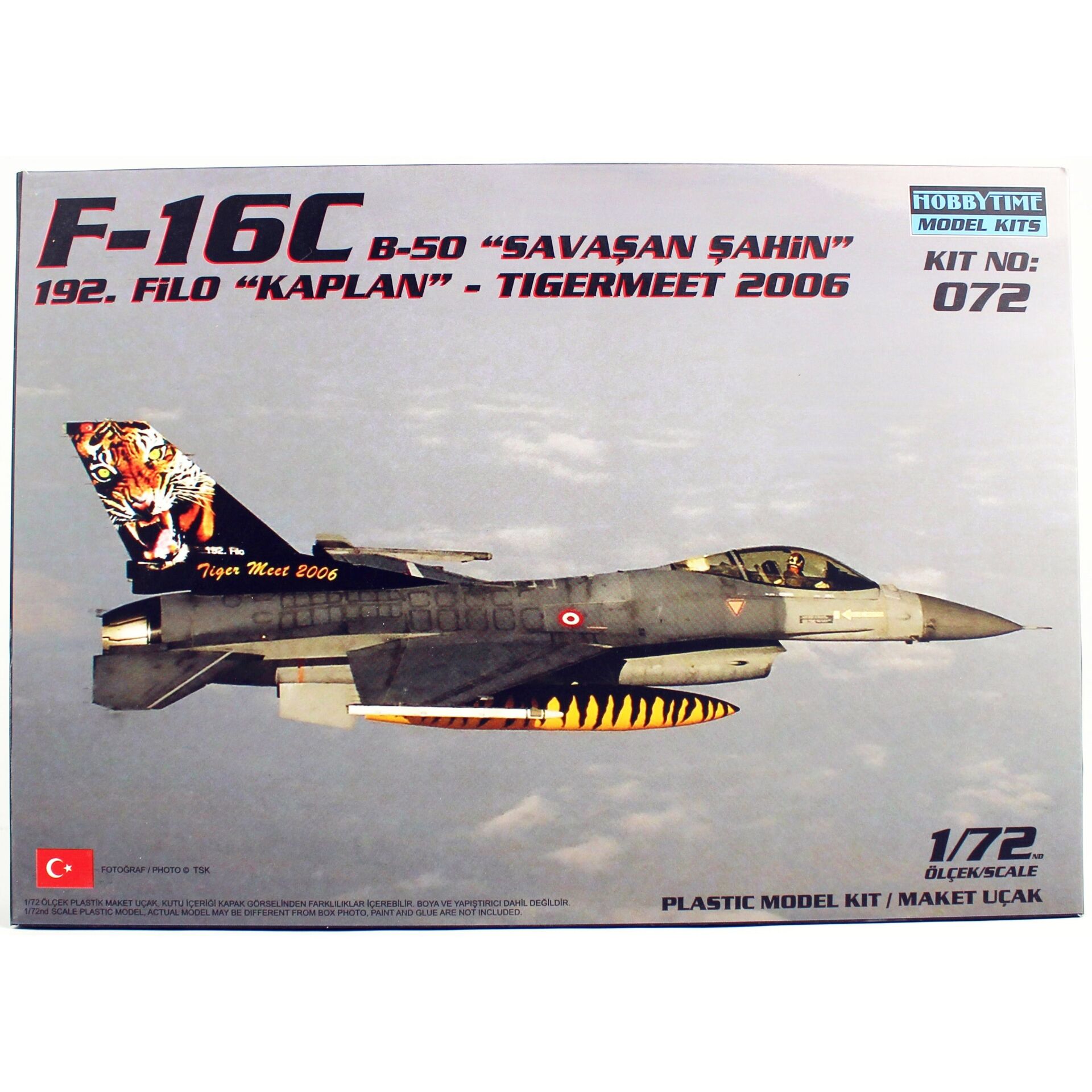 Hobbytime 072 1/72 Ölçek, F-16C B-50 Savaşan Şahin, Tigermeet 2006, Kaplan 192.Filo, Savaş Uçağı Plastik Model Kiti