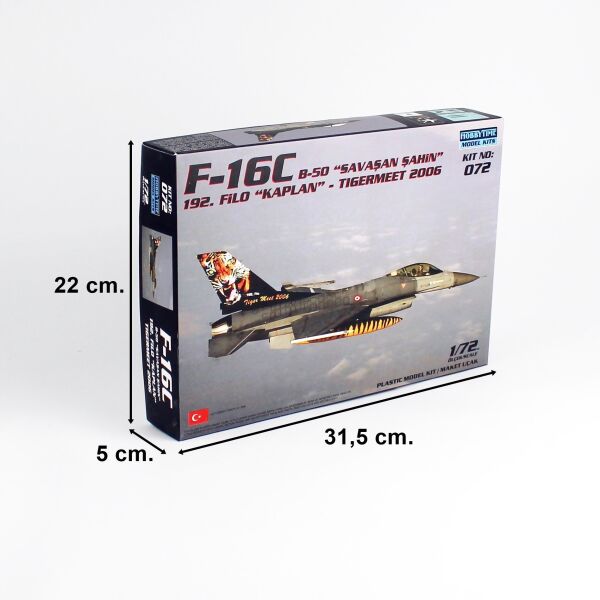 Hobbytime 072 1/72 Ölçek, F-16C B-50 Savaşan Şahin, Tigermeet 2006, Kaplan 192.Filo, Savaş Uçağı Plastik Model Kiti