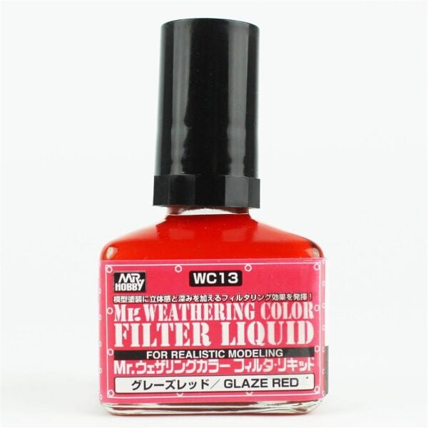 Mr.Hobby WC-13 40 ml. Filter Liquid Glaze Red, Eskitme Model Boyası