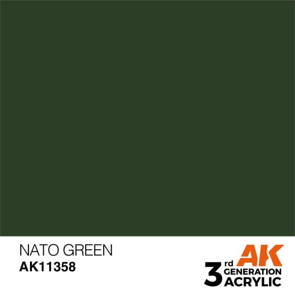 AK 11358 17 ml. NATO Green, AFV Serisi 3GEN Akrilik Model Boyası