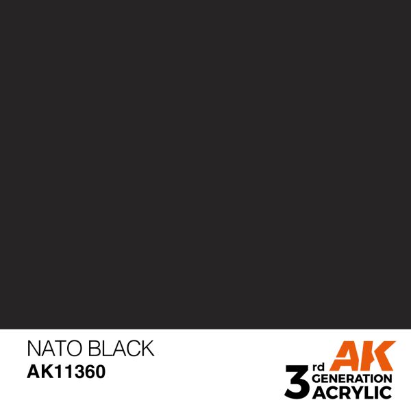 AK 11360 17 ml. NATO Black, AFV Serisi 3GEN Akrilik Model Boyası