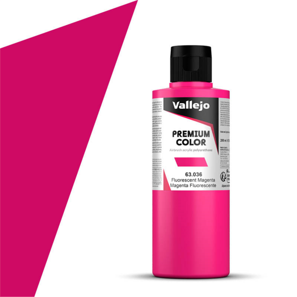 Vallejo 63036 200 ml. Magenta Fluo, Premium RC Color Serisi Model Boyası