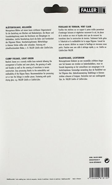 Faller 181615 Folyaj,Açık Yeşil Yaprak Dokusu