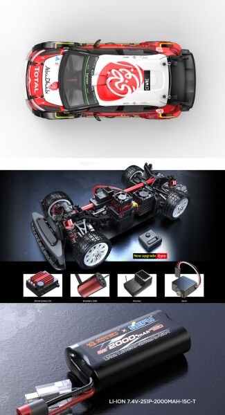MJX 1/14 Citroen C3 WRC 14303 Hyper Go 4x4 Fırçasız (Brushless) Motor ve Escli, 2.4Ghz Uzaktan Kumandalı Ralli Aracı Normal Paket