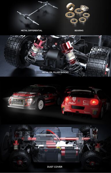 MJX 1/14 Citroen C3 WRC 14303 Hyper Go 4x4 Fırçasız (Brushless) Motor ve Escli, 2.4Ghz Uzaktan Kumandalı Ralli Aracı Normal Paket