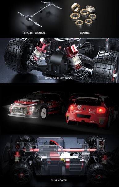 MJX 1/14 Citroen C3 WRC 14303 Hyper Go 4x4 Fırçasız (Brushless) Motor ve Escli, 2.4Ghz Uzaktan Kumandalı Ralli Aracı