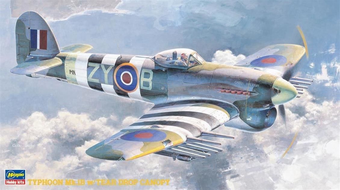 Hasegawa JT60 9060 1/48 Ölçek, Typhoon Mk.IB (Tear Drop Canopy), Savaş Uçağı, Plastik Model kiti