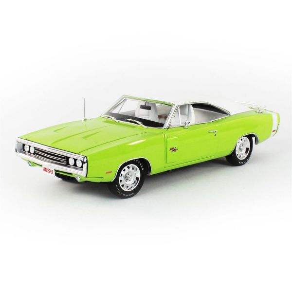 AutoWorld AMM1249 1/18 Ölçek, 1970 Dodge Charger R/T (Hemmings Muscle Machine), FJ5 Sublime, Sergilemeye Hazır Metal Araba Mode