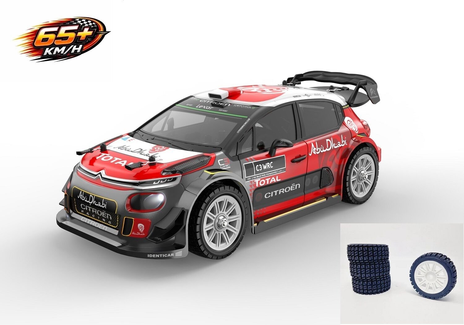 MJX 1/14 Citroen C3 WRC 14303 Hyper Go 4x4 Fırçasız (Brushless) Motor ve Escli, 2.4Ghz Uzaktan Kumandalı Ralli Aracı 2S Li-po Versiyon +4 Adet Ralli Lastiği