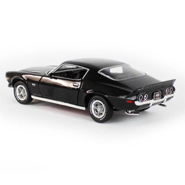 AutoWorld AMM1250 1/18 Ölçek, 1971 Chevy Camaro SS/RS (MCACN & Class of 1971), Tuxedo Black, Sergilemeye Hazır Metal Araba Mode