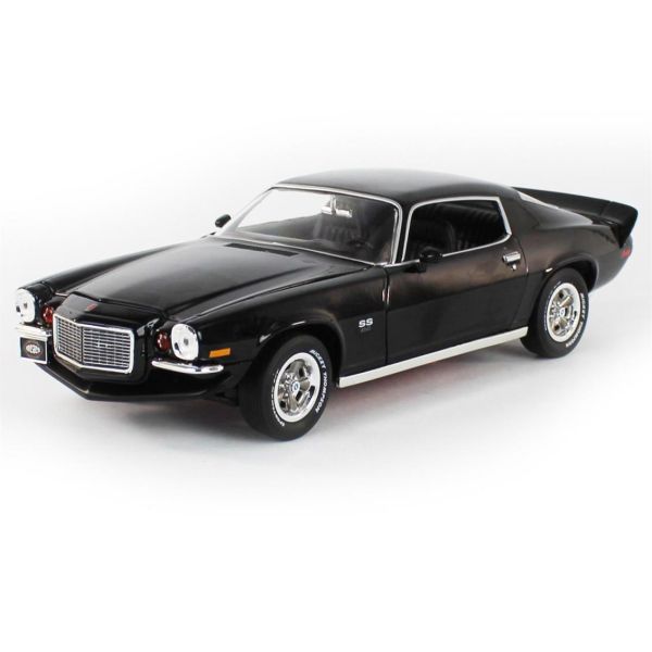 AutoWorld AMM1250 1/18 Ölçek, 1971 Chevy Camaro SS/RS (MCACN & Class of 1971), Tuxedo Black, Sergilemeye Hazır Metal Araba Mode