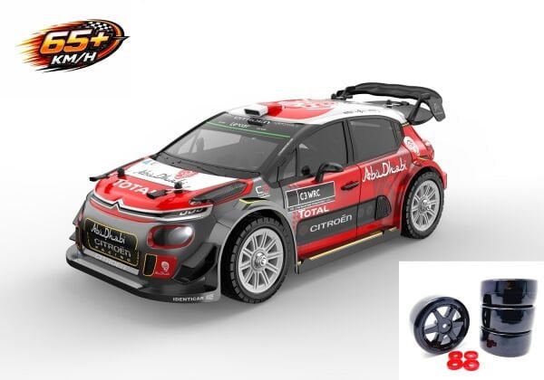 MJX 1/14 Citroen C3 WRC 14303 Hyper Go 4x4 Fırçasız (Brushless) Motor ve Escli, 2.4Ghz Uzaktan Kumandalı Ralli Aracı +4 Adet Drift Lastiği