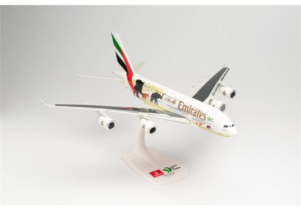 Herpa 612180 1/250 Ölçek, Emirates Airbus A380 (United for Wildlife-No.2), Sergilemeye Hazır Model Yolcu Uçağı