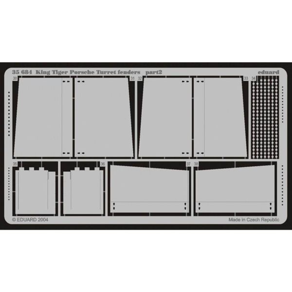 Eduard 35684 1/35 Ölçek, King Tiger Porsche Fenders For D