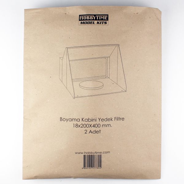 Hobbytime 780 Boyama Kabini Yedek Filtre, 18x200X400 mm., 2 Adet