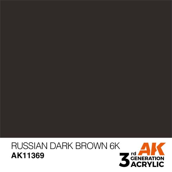 AK 11369 17 ml. Russian Dark Brown 6K, AFV Serisi 3GEN Akrilik Model Boyası