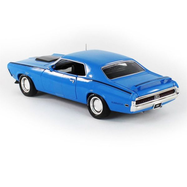AutoWorld AMM1253 1/18 Ölçek, 1970 Mercury Cougar Hardtop (MCACN), Competition Blue, Sergilemeye Hazır Metal Araba Modeli
