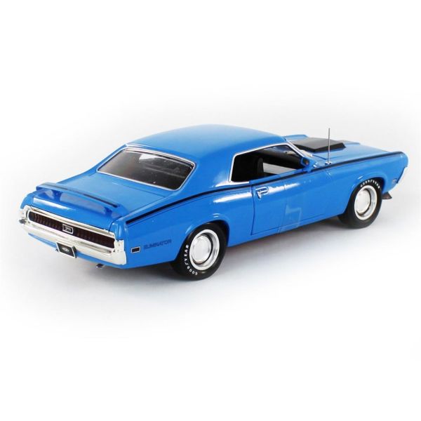 AutoWorld AMM1253 1/18 Ölçek, 1970 Mercury Cougar Hardtop (MCACN), Competition Blue, Sergilemeye Hazır Metal Araba Modeli