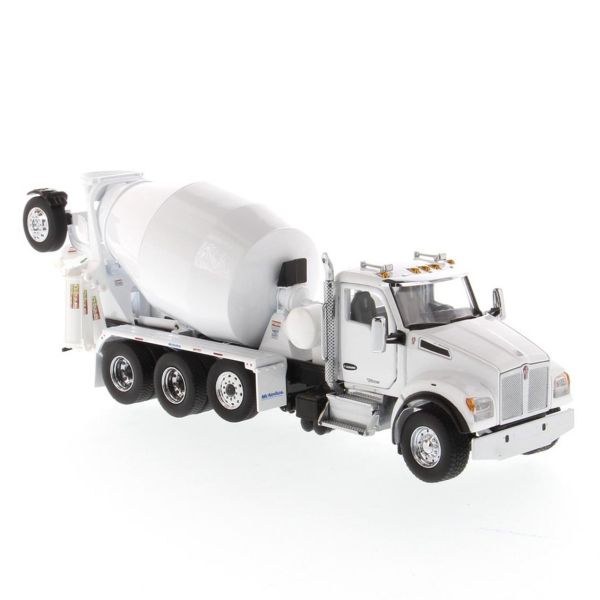 Diecast Masters 71081 1/50 Ölçek, Kenworth T880 SBFA 3 akslı Çimento Mikseri, Beyaz, Hazır Metal Model