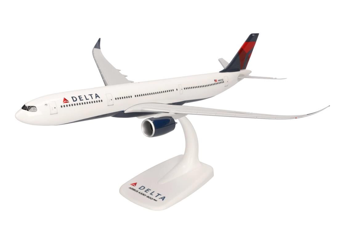 Herpa 612388 1/200 Ölçek, Delta Air Lines Airbus A330-900 neo, Sergilemeye Hazır Model Yolcu Uçağı