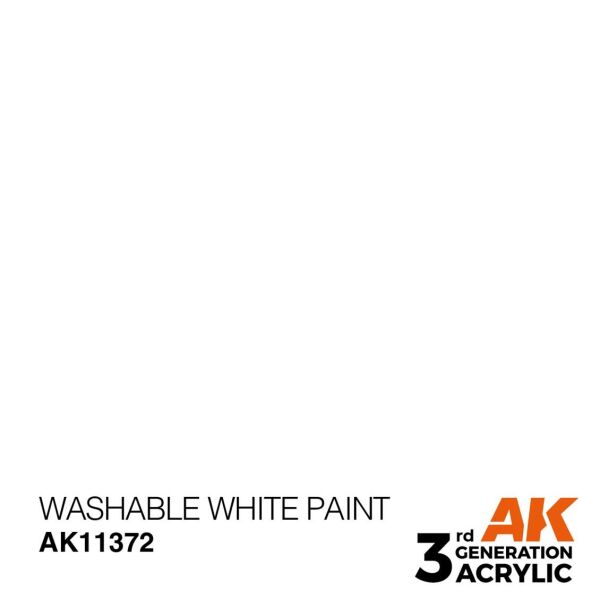 AK 11372 17 ml. Washable White Paint, AFV Serisi 3GEN Akrilik Model Boyası
