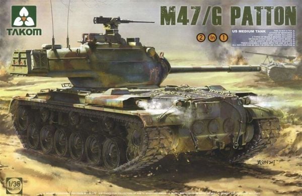 Takom 2070 1/35 Ölçek, M47/G US Orta Tankı, 2 in 1, Plastik Model kiti