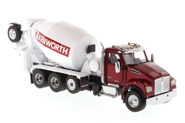 Diecast Masters 71062 1/50 Ölçek, Kenworth T880 SBFA 3 akslı Çimento Mikseri, Kırmızı, Sergilemeye Hazır Metal Model