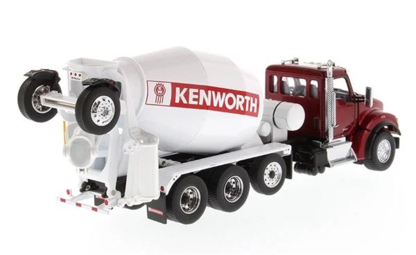 Diecast Masters 71062 1/50 Ölçek, Kenworth T880 SBFA 3 akslı Çimento Mikseri, Kırmızı, Sergilemeye Hazır Metal Model
