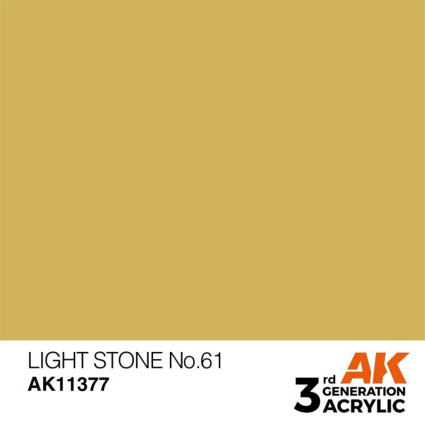 AK 11377 17 ml. Light Stone No.61, AFV Serisi 3GEN Akrilik Model Boyası