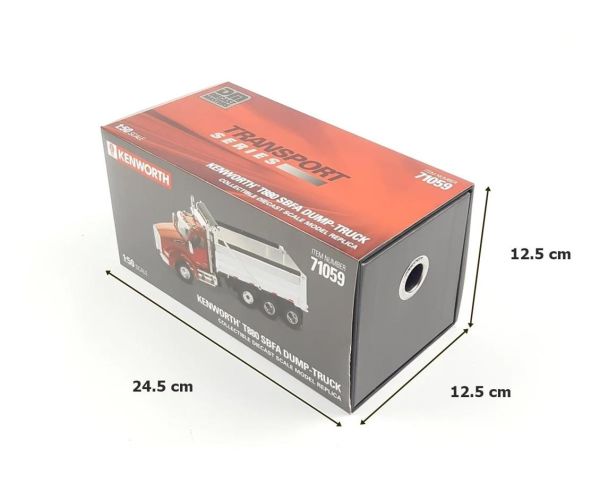 Diecast Masters 71059 1/50 Ölçek, Kenworth T880 SBFA Damperli Kamyon, Kırmızı, Sergilemeye Hazır Metal Model