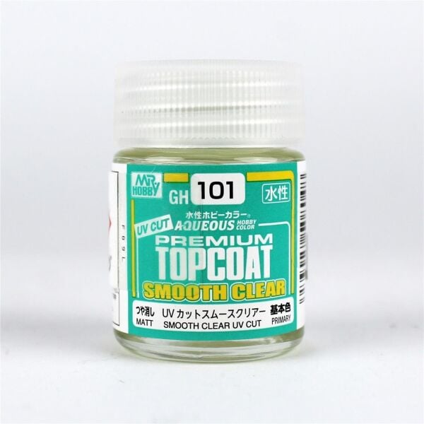 Mr.Hobby GH-101 18 ml. Mr.Premium Son Kat Mat Vernik, Smooth Clear UV Cut, Mr.Color Serisi Model Boyası