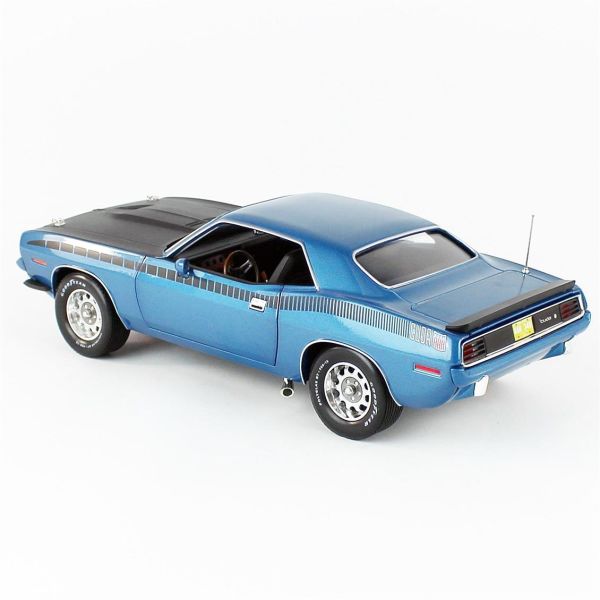 Autoworld AMM1225 1/18 Ölçek, 1970 Plymouth AAR Cuda 3406, Blue, Sergilemeye Hazır Metal Araba Maketi