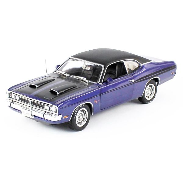 Autoworld AMM1255 1/18 Ölçek, 1971 Dodge Demon, Dark Blue, Sergilemeye Hazır Metal Araba Maketi