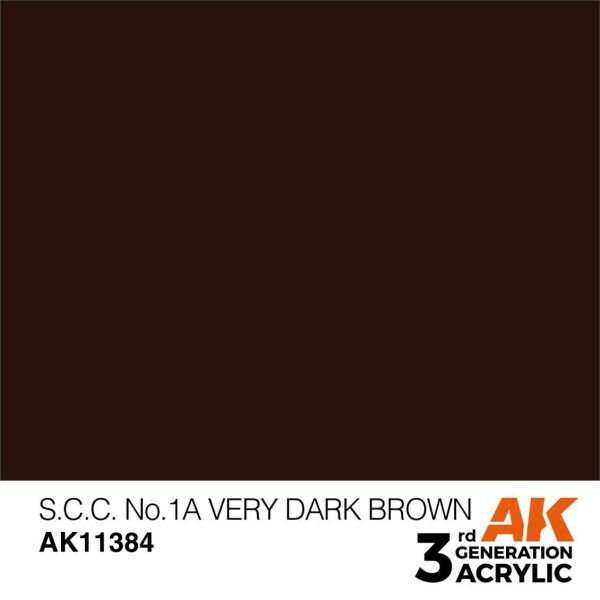 AK 11384 17 ml. S.C.C. No.1A Very Dark Brown, AFV Serisi 3GEN Akrilik Model Boyası
