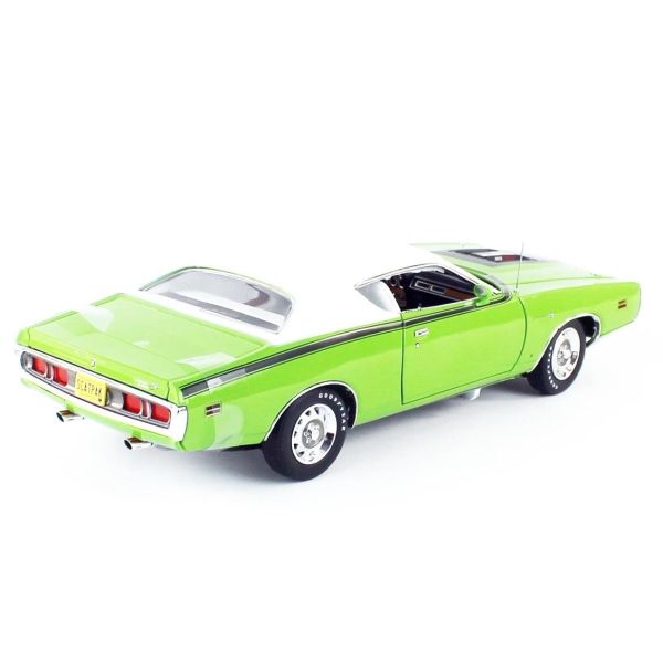Autoworld AMM1260 1/18 Ölçek, 1971 Dodge Charger SB CO71, Green White, Sergilemeye Hazır Metal Araba Maketi