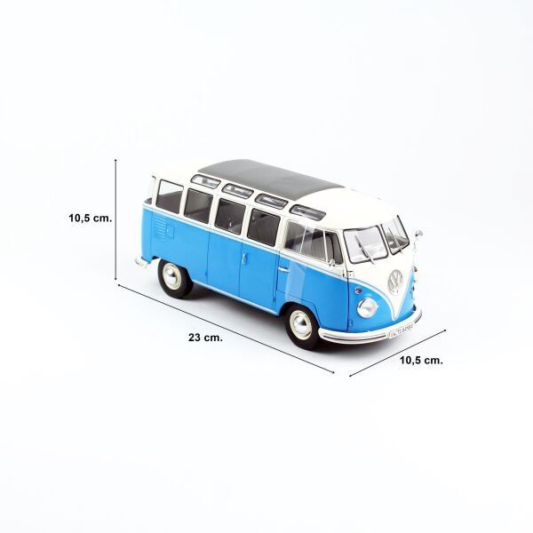 Solido 1/18 Ölçek, Volkvagen T1 Samba Minibüs 1962, ,Sergilemeye Hazır Model Araba