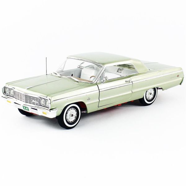 Autoworld AMM1264 1/18 Ölçek, 1964 Chevy Impala SS 409, Meadow Green, Sergilemeye Hazır Metal Araba Maketi