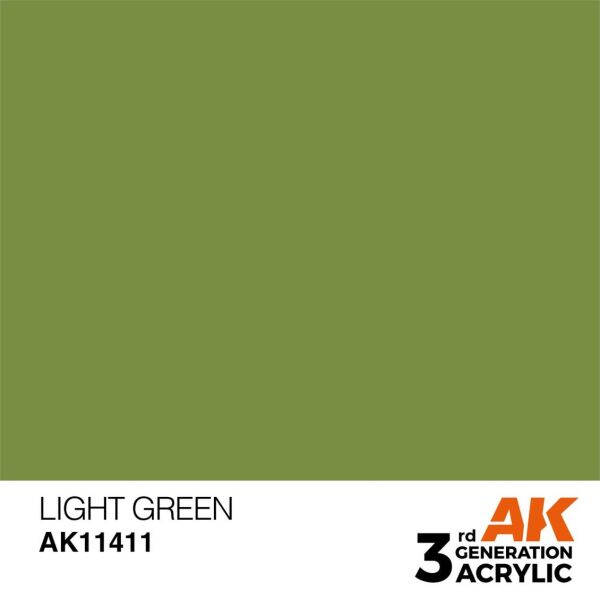 AK 11411 17 ml. Light Green, Figür Serisi 3GEN Akrilik Model Boyası