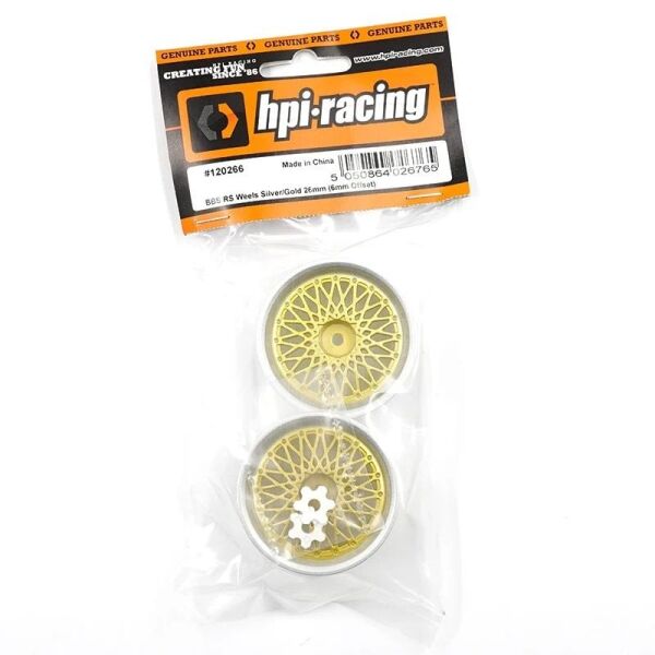 HPI Racing BBS RS Wheels Silver/Gold 26mm (6mm Offset)