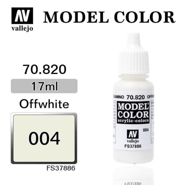 Vallejo 70820 17 ml. (4) Offwhite-Matt, Model Color Serisi Model Boyası