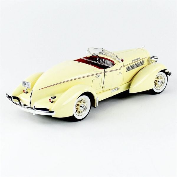 Autoworld AW297 1/18 Ölçek, 1935 Auburn 851 Speedster, Cream, Sergilemeye Hazır Metal Araba Maketi