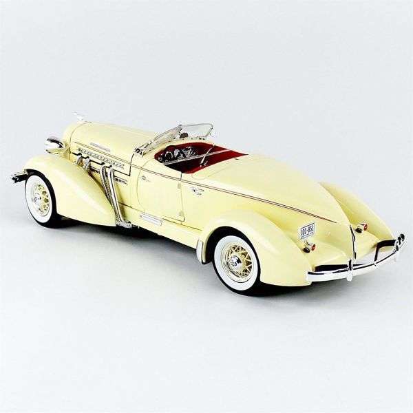Autoworld AW297 1/18 Ölçek, 1935 Auburn 851 Speedster, Cream, Sergilemeye Hazır Metal Araba Maketi