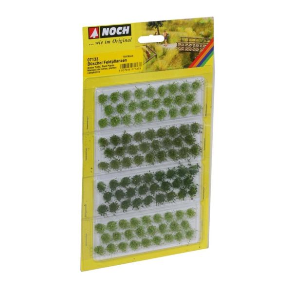 Noch 7133 Çim Kümeleri, Açık ve Koyu Yeşil, 6 mm. 104 Adet Diorama Malzemesi