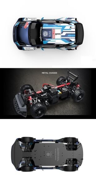 MJX 1/14 Wolkswagen Polo R WRC 14304 Hyper Go 4x4 Fırçasız (Brushless) Motor ve Escli, 2.4Ghz Uzaktan Kumandalı Ralli Aracı Normal Paket