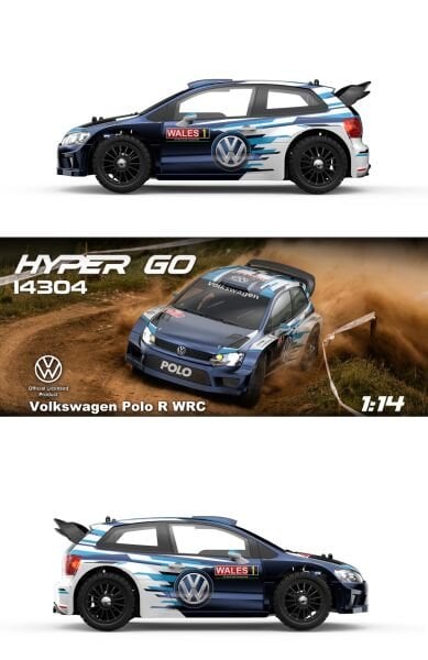 MJX 1/14 Wolkswagen Polo R WRC 14304 Hyper Go 4x4 Fırçasız (Brushless) Motor ve Escli, 2.4Ghz Uzaktan Kumandalı Ralli Aracı +4 Adet Drift Lastiği