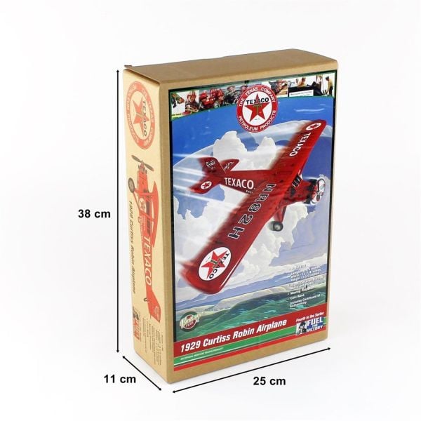Autoworld AWCP7917 1/38 1929 Texaco Curtis Robin, Red, Sergilemeye Hazır Metal Uçak Maketi